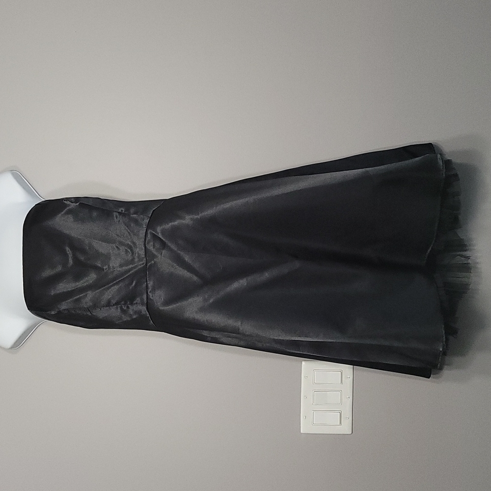 Black Satin Cocktail Dress, Size 11/12